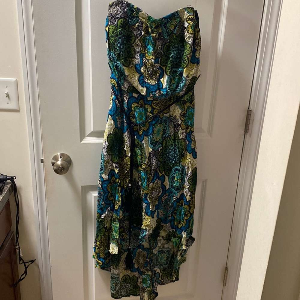 Brand new, tags attached Maurice’s hi low strapless dress, size L.